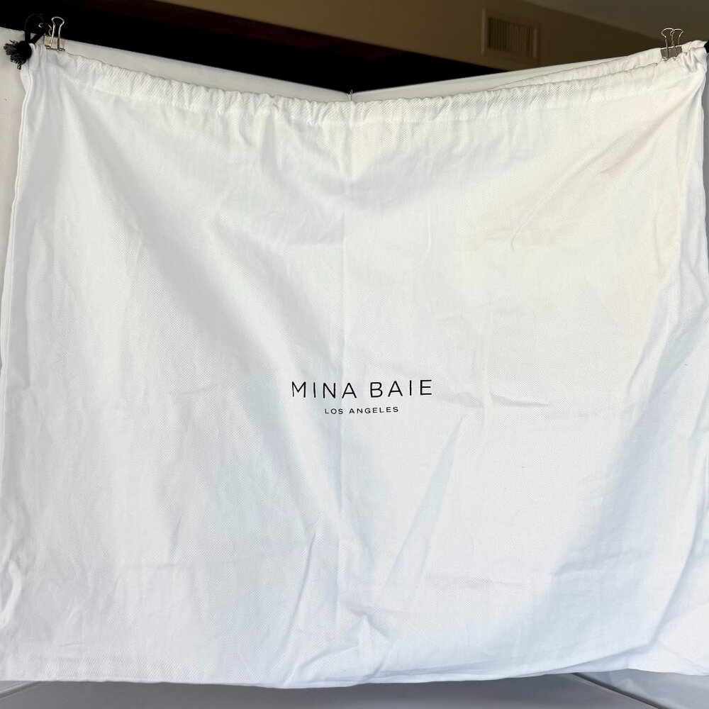 Mina Baie Los Angeles Large Dust Bag 26” x 22” | White Drawstring Storage